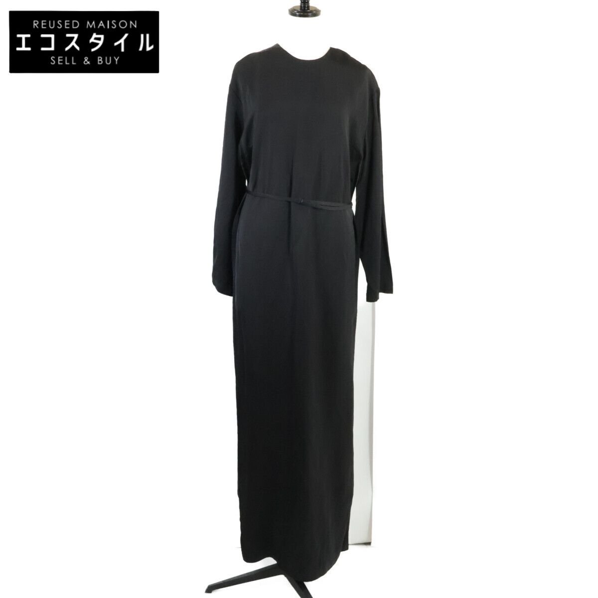 CHRISTIAN WIJNANTS クリスチャンワイナンツ ﾌﾞﾗｯｸ ﾍﾞﾙﾄ付き ｽﾘｯﾄ ﾛﾝｸﾞ