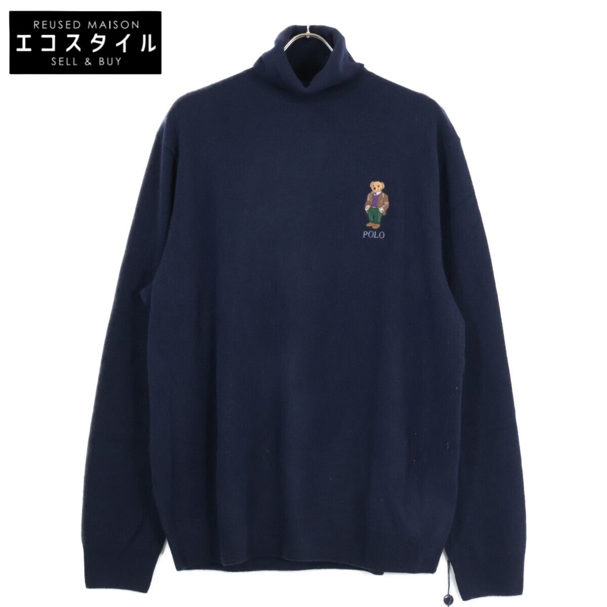 POLO RALPH LAUREN ポロ ラルフローレン ﾈｲﾋﾞｰ ﾍﾞｱ ｳｰﾙ ﾀｰﾄﾙﾈｯｸ ｾｰﾀｰ XL