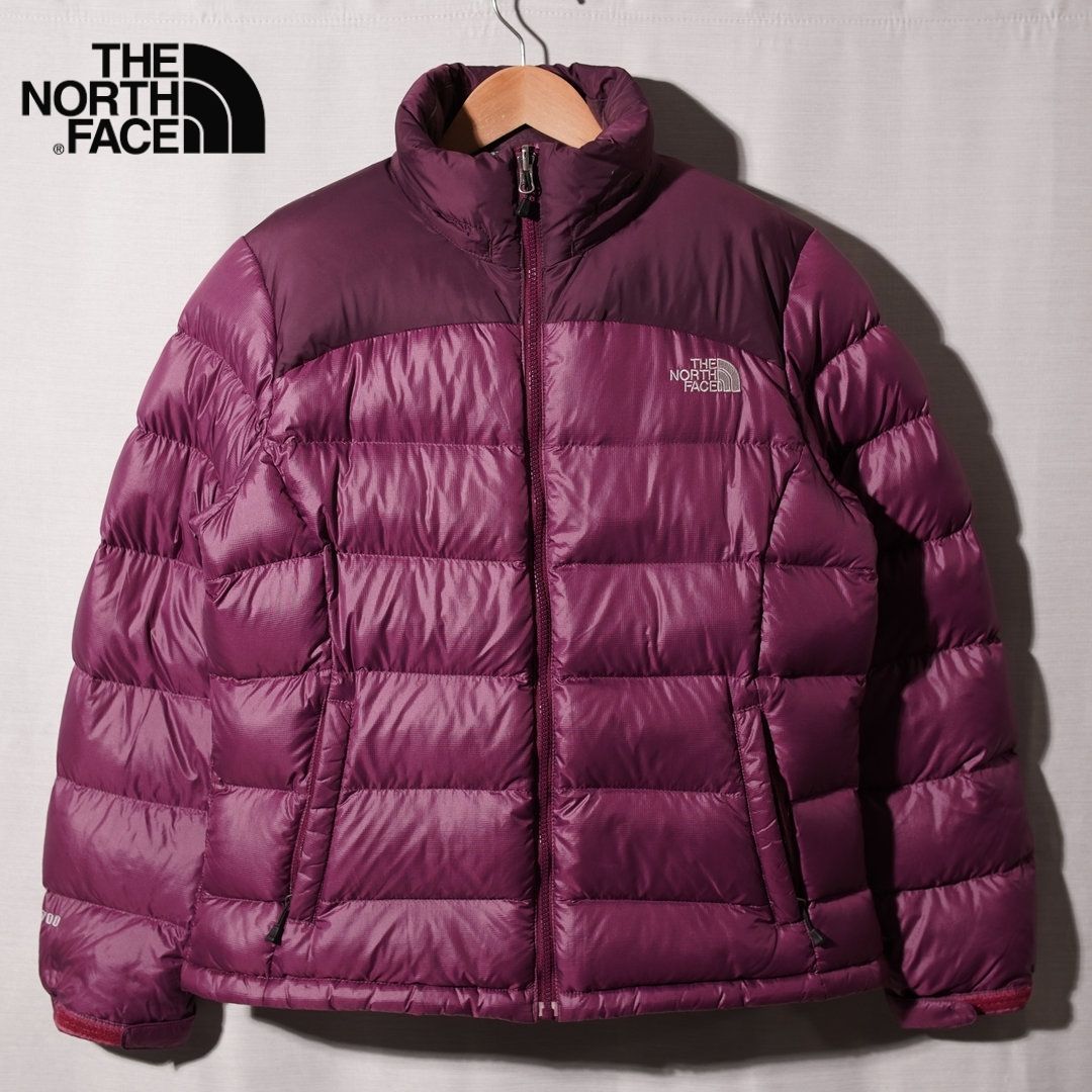 ノースフェイス THE NORTH FACE ダウンジャケット レディース XL メンズ M パープル 700フィル ユニセックス ロゴ刺繍 テック系 ストリート オーバーサイズ 古着 Y 092