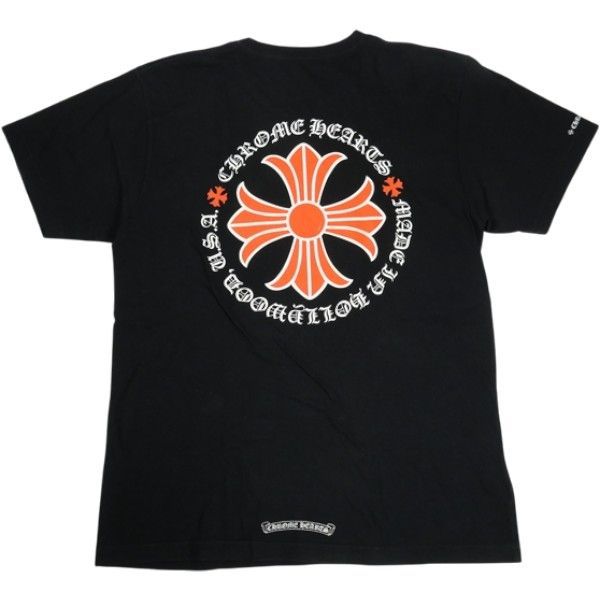 Size L CHROME HEARTS クロム ハーツ RED CH PLUS CROSS SS T SHIRT BLACK Tシャツ 黒 品 良い
