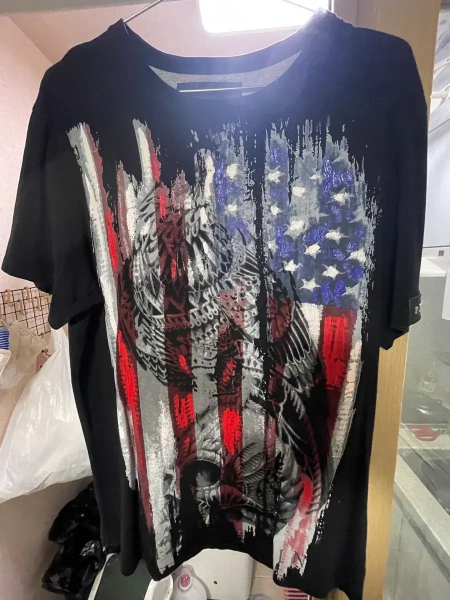 フィリップ プレーン ブラック アメリカ プリンティング 半袖 Tシャツ サイズ 3 XL