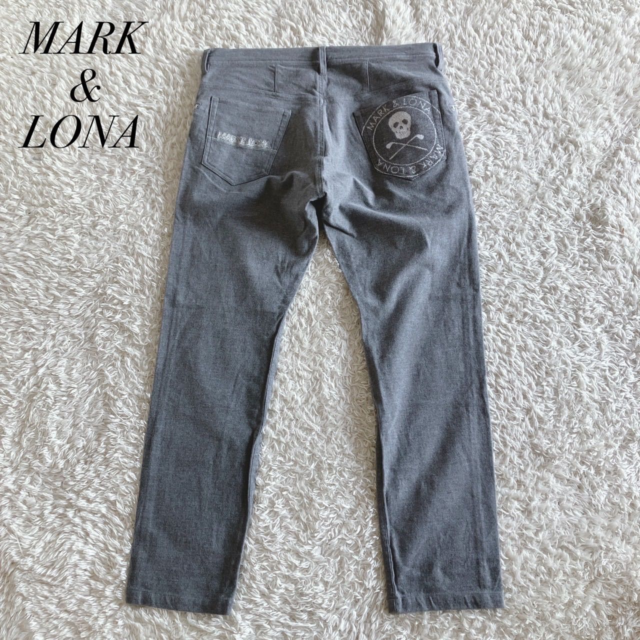 MARK&LONA マークアンドロナ パンツ スカル ロゴ ストレッチ サイズXL