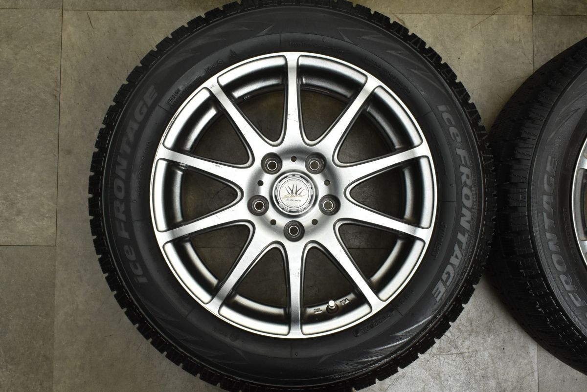  ノア ヴォクシーなどに ロクサーニスポーツ 16 in 6.5 J 53 PCD 114.3 アイスフロンテージ 205|60 R エスクァイア ステップワゴン 16インチ タイヤ ホイールセット