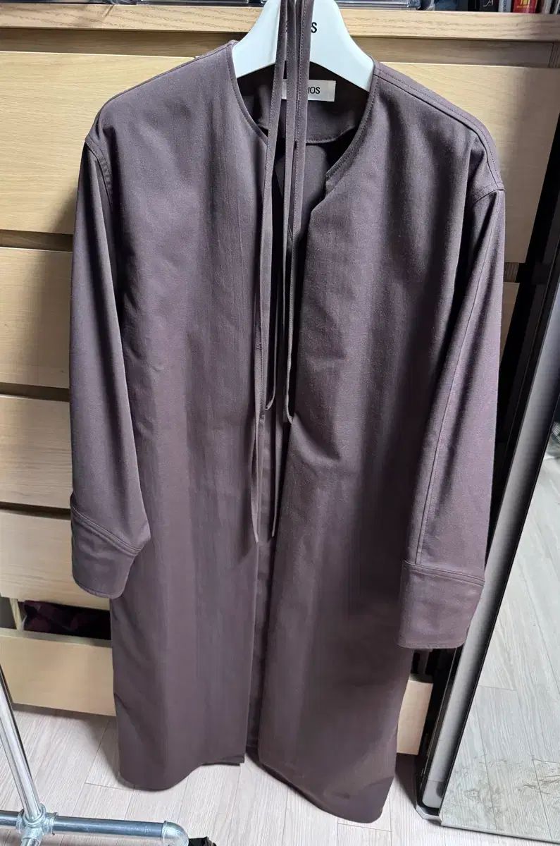 Ethos ストラップ シャツ ドレス PURPLE ブラウン