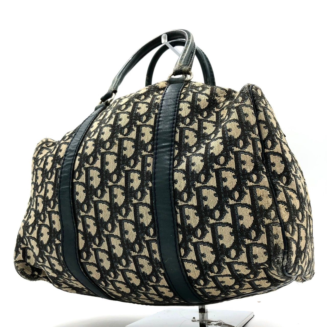 ディオール Christian Dior トロッター ミニボストンバッグ 紺