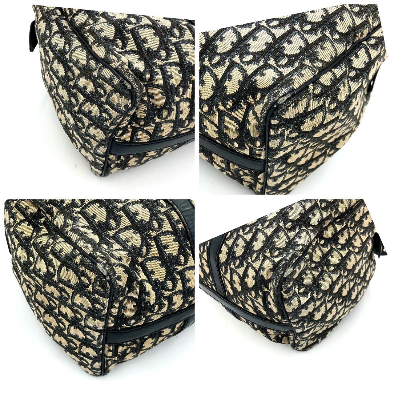 ディオール Christian Dior トロッター ミニボストンバッグ 紺