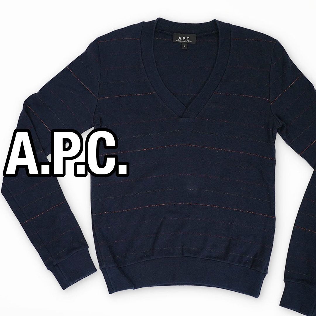 A.P.C. アーペーセー Vネックニット セーター コットン100% フランス製 