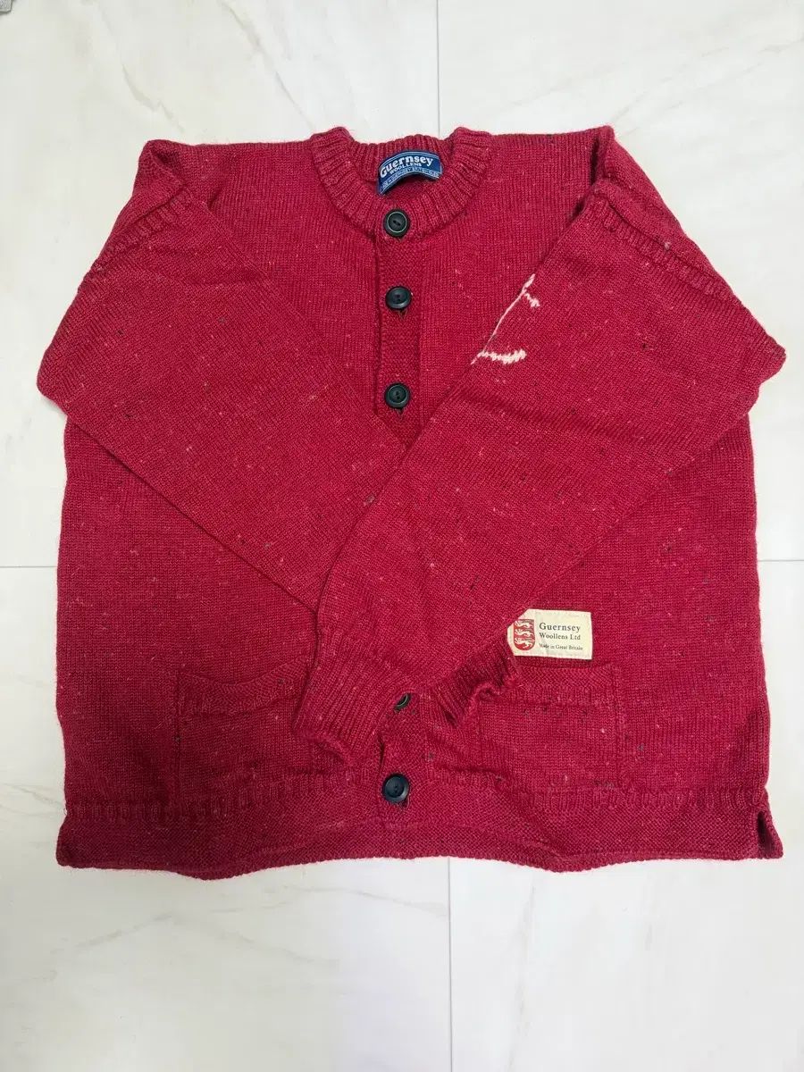 ガンジーウーレンズ Fisherman フィッシャーマン ホールガーメント カーディガン レッド 46