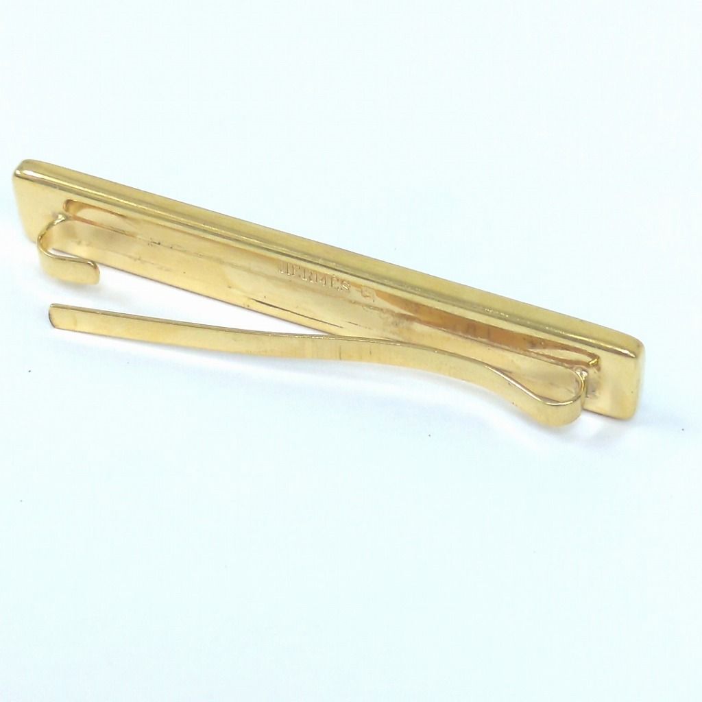 エルメス エマイユ 七宝焼 ネクタイピン ブラック ゴールドカラー