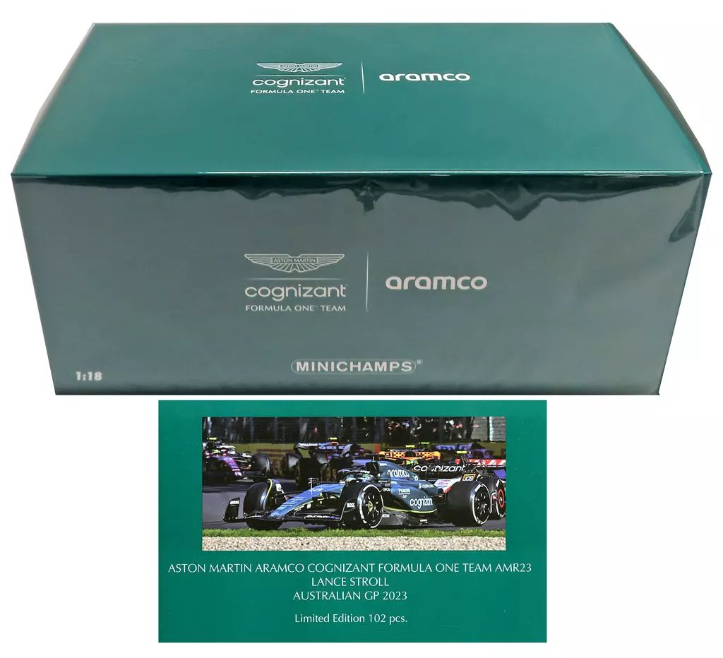 ミニカー 1|18 アストン マーティン アラムコ コグニザント フォーミュラ ワン チーム AMR 23 ランス ストロール オーストラリアGP 2025
