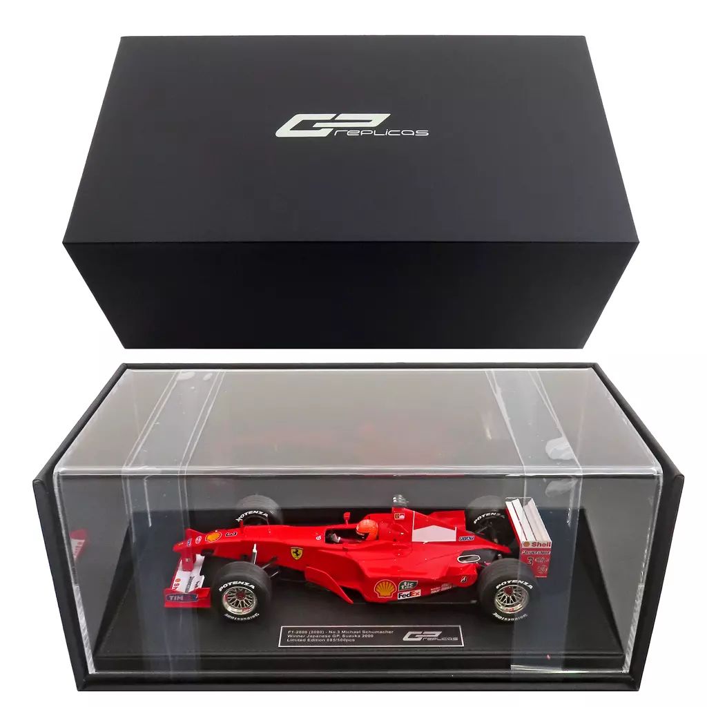 ミニカー 1|18 フェラーリ F 2000 日本GPウィナー M.シューマッハ 3 ドライバーフィギア付 GP シリーズ