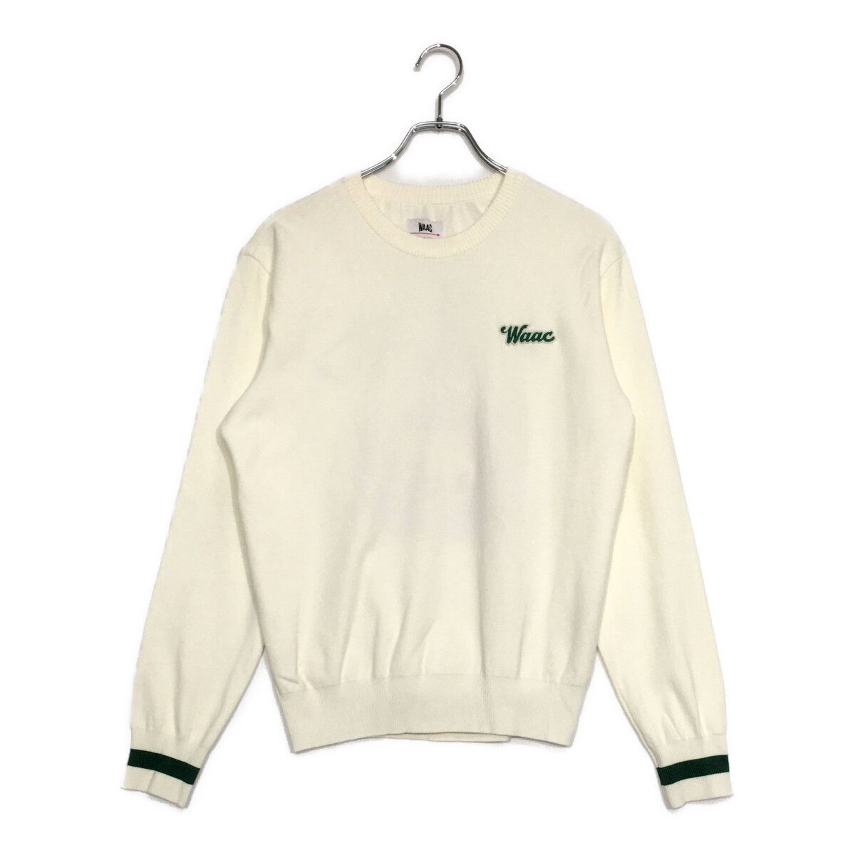 メンズ ワック WAAC セーター 1 S ホワイト 白 長袖 クルーネック 背面裏地付き