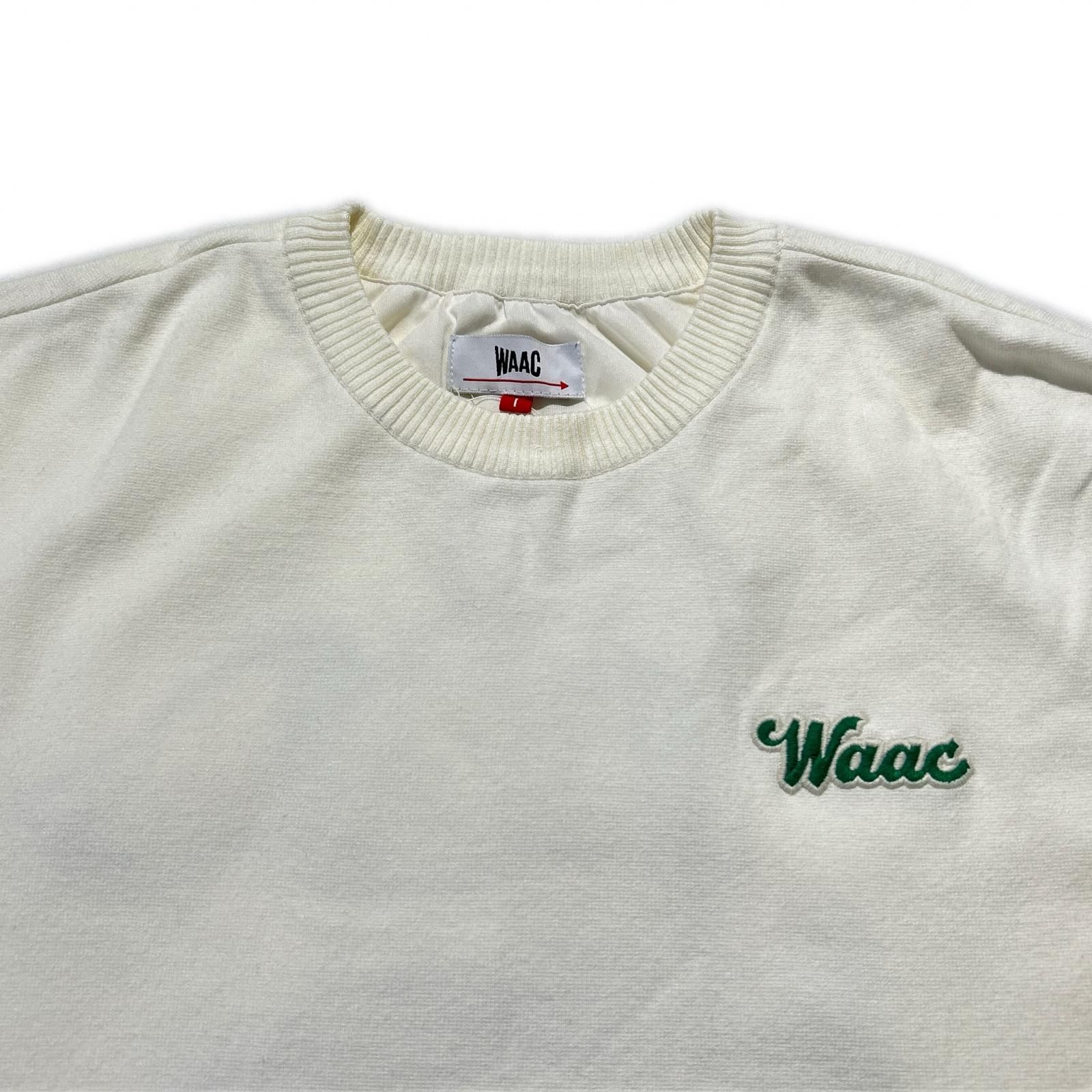 メンズ ワック WAAC セーター 1 S ホワイト 白 長袖 クルーネック 背面裏地付き セーター トレーナー メンズウェア ゴルフ