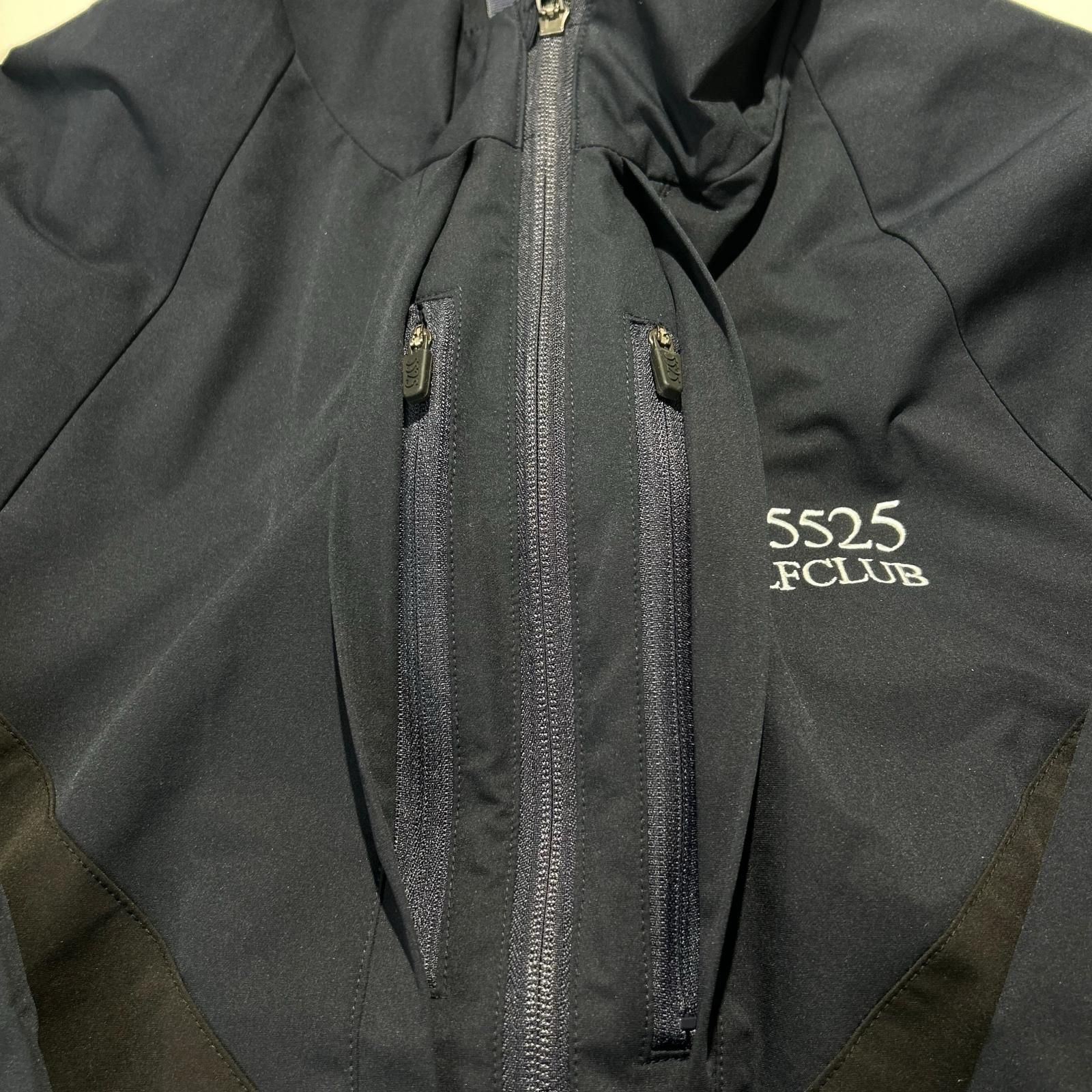 中古 メンズ ブルゾン M 紺 ネイビー 5525GOLF Vライン ダブルジップ