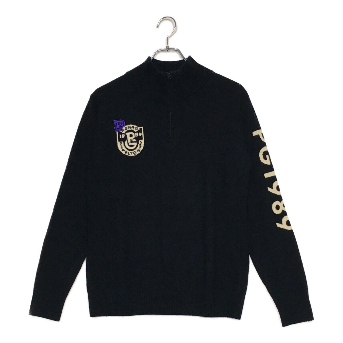 メンズ パーリーゲイツ PEARLY GATES セーター 4 M 紺 ネイビー ハーフジップ カシミヤ混