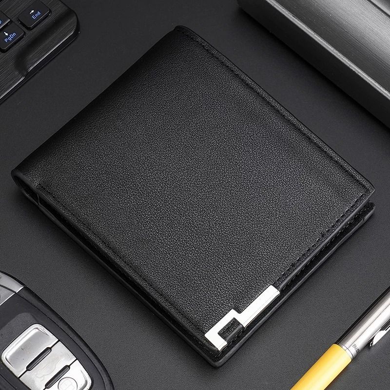 99 - .ファスナー付きファッショナブルな黒の財布