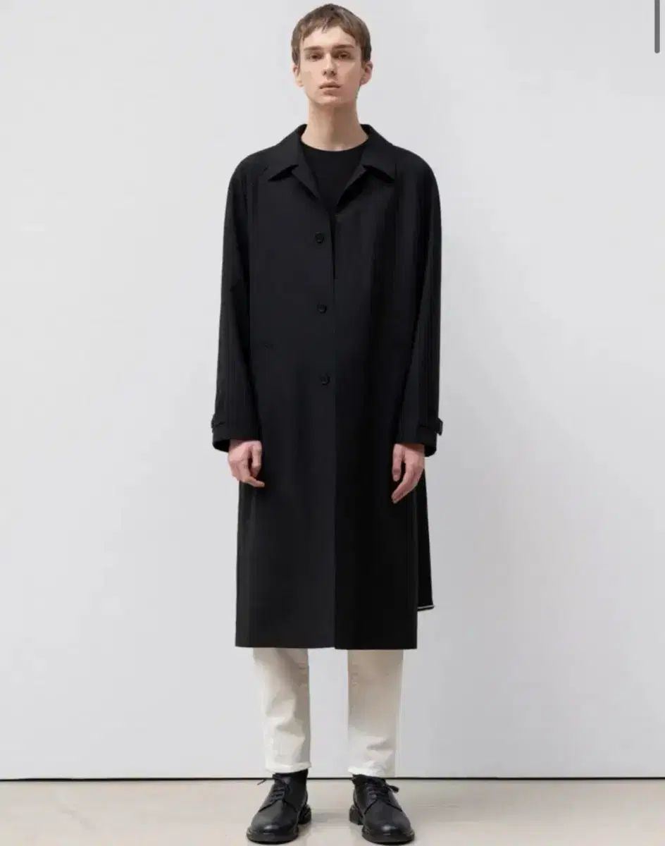 在庫処分 S INSILENCE トロピカル ウール バルマカーン コート ブラック