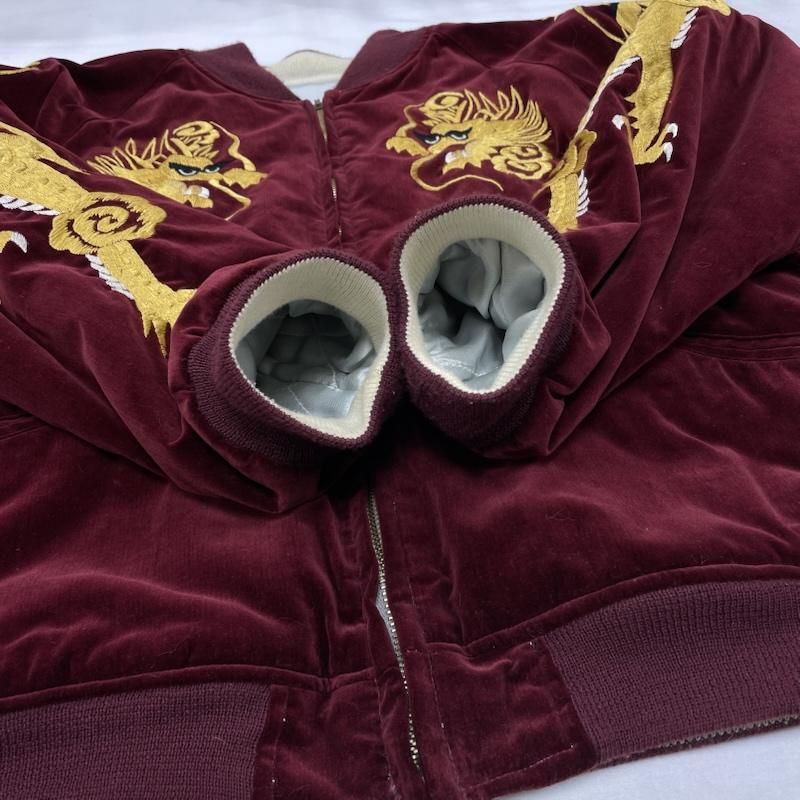 ウエアハウス 別珍 サテンキルト リバーシブル スカジャン 五重塔 金龍