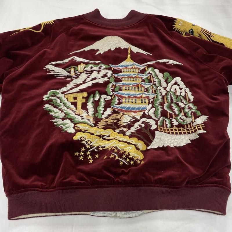 ウエアハウス 別珍 サテンキルト リバーシブル スカジャン 五重塔 金龍