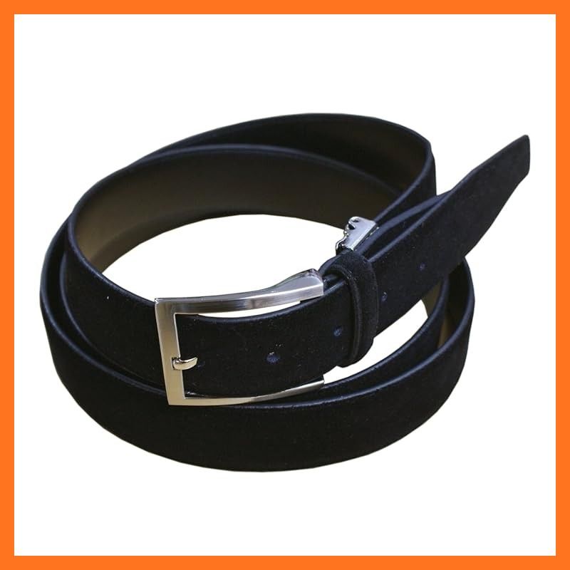 【新品】 [V.Gabaldi] 1ピン スエードベルト(sd150) ウエスト150cmまで 全長170幅3.4cm (ブラック) 1