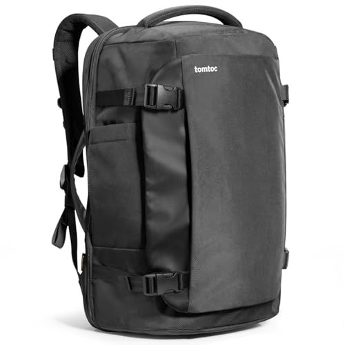 tomtoc 旅行 リュック 大容量 40 L 機内持ち込み ビジネス バックパック 旅行バッグ カバン リュックサック メンズ 多機能 17.3型PC対応 撥水加工 部活 合宿 通学 通勤 トラベル 出張 黒 m