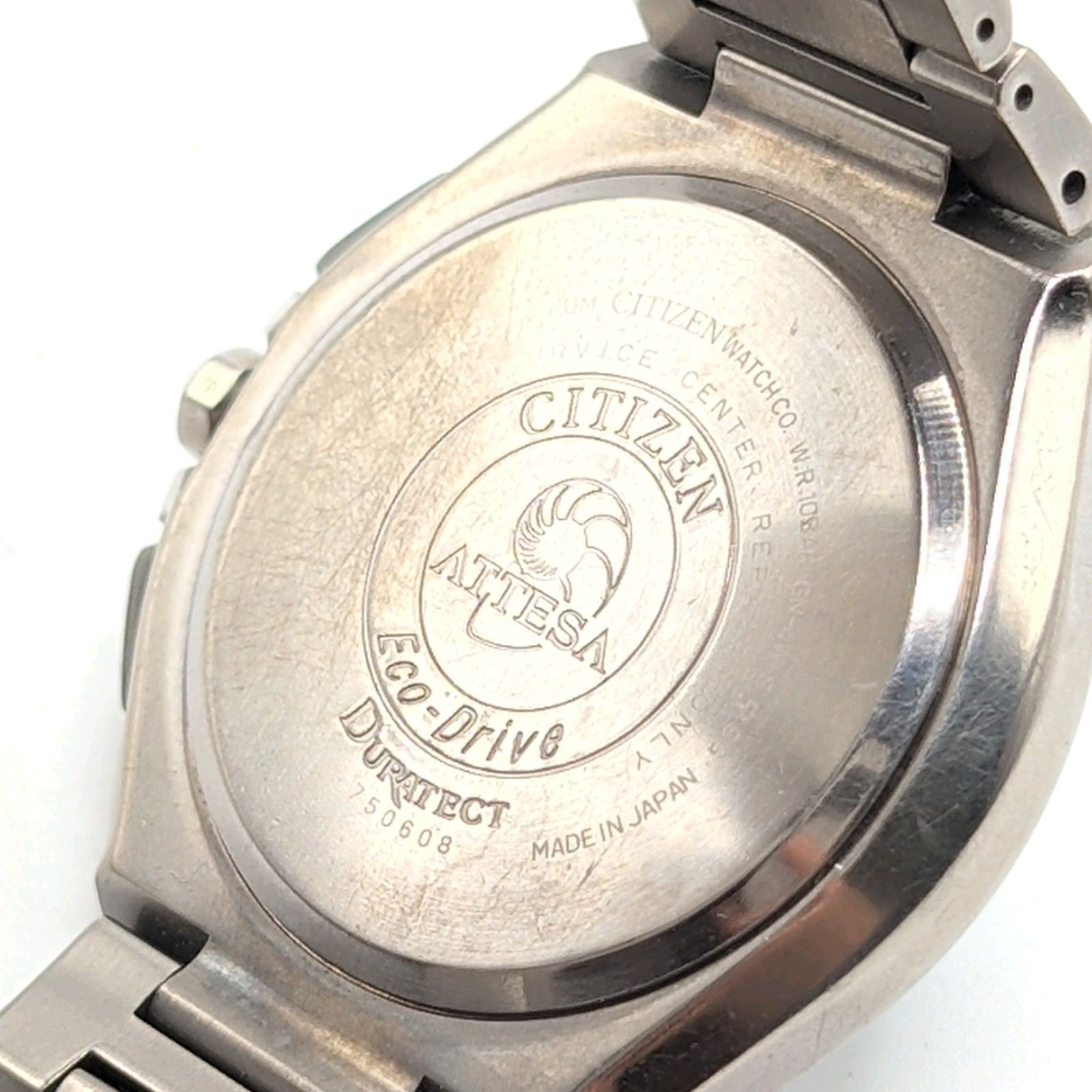  CITIZEN ATV 53-2833 ATTESA Watch Solar Men s Round Black dial Digital Working シチズン アテッサ 時計 ソーラー ラウンド 黒文字盤 メンズ アナログ デジタル アナデジ 稼働品 腕時計(デジタル) 時計