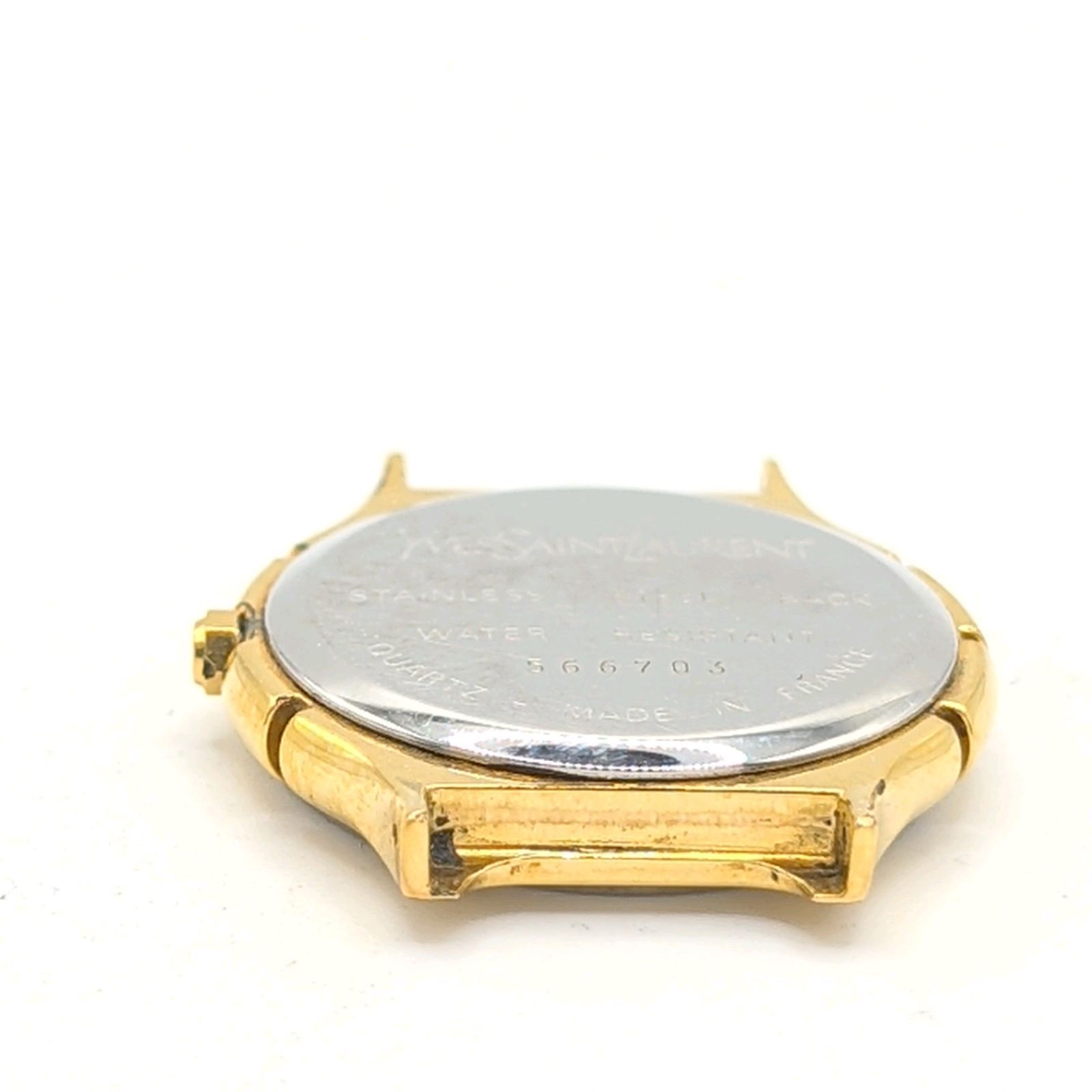 Yves Saint Laurent 566703 Watch QZ Ladies Gold Round Date Y2K 00S 