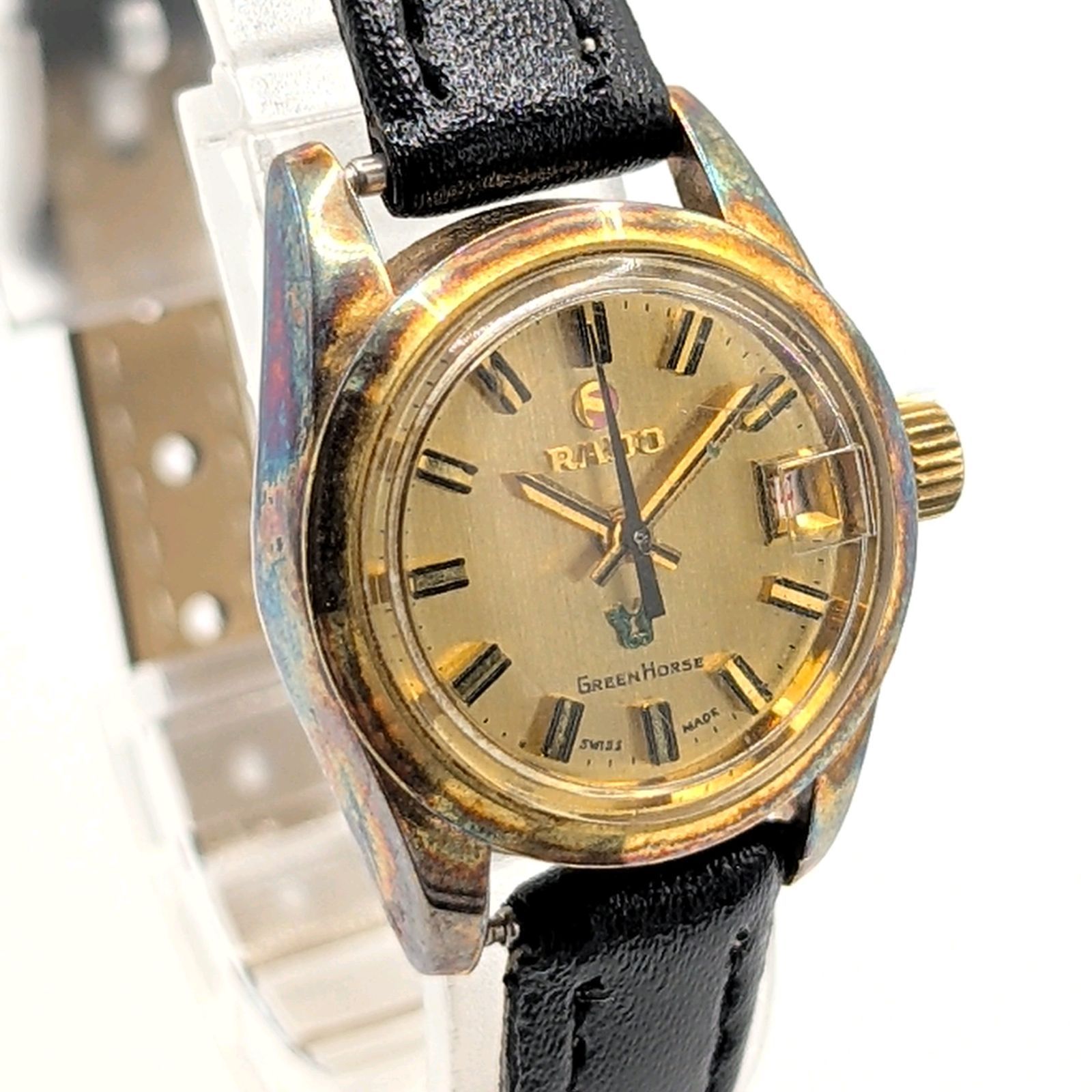 RADO Green Horse Watch Hand-Winding Ladies G Square Y 2 K 00 S Vintage Working ラドー グリーンホース 時計 手巻き式 レディース ゴールド スクエア ヴィンテージ 稼働品