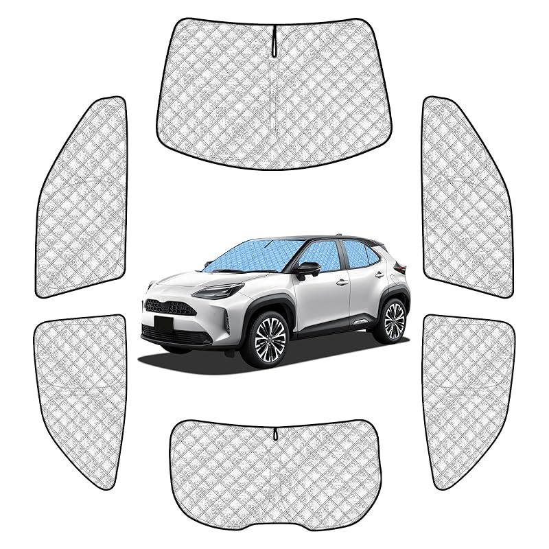 ヤリスクロス サンシェード 全窓対応 車用 遮光シェード yaris cross 車窓日よけ 車中泊グッズ はめ込み式 プライバシー確保 車用カーテン 盗難防止アウトドア 仮眠 車内の暑さ対策 カーフィルム カーシェード サイド カーテン セット