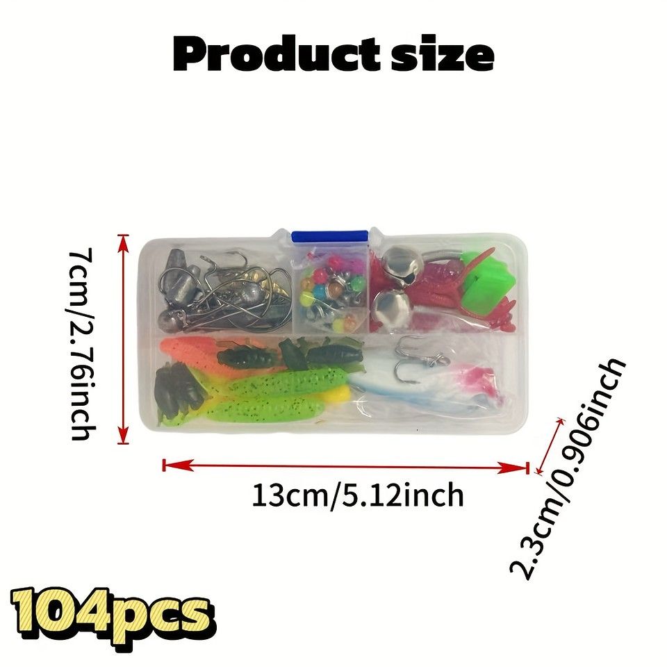 釣り入門に最適】ルアーセット 104点 ハードベイト Tテールソフト