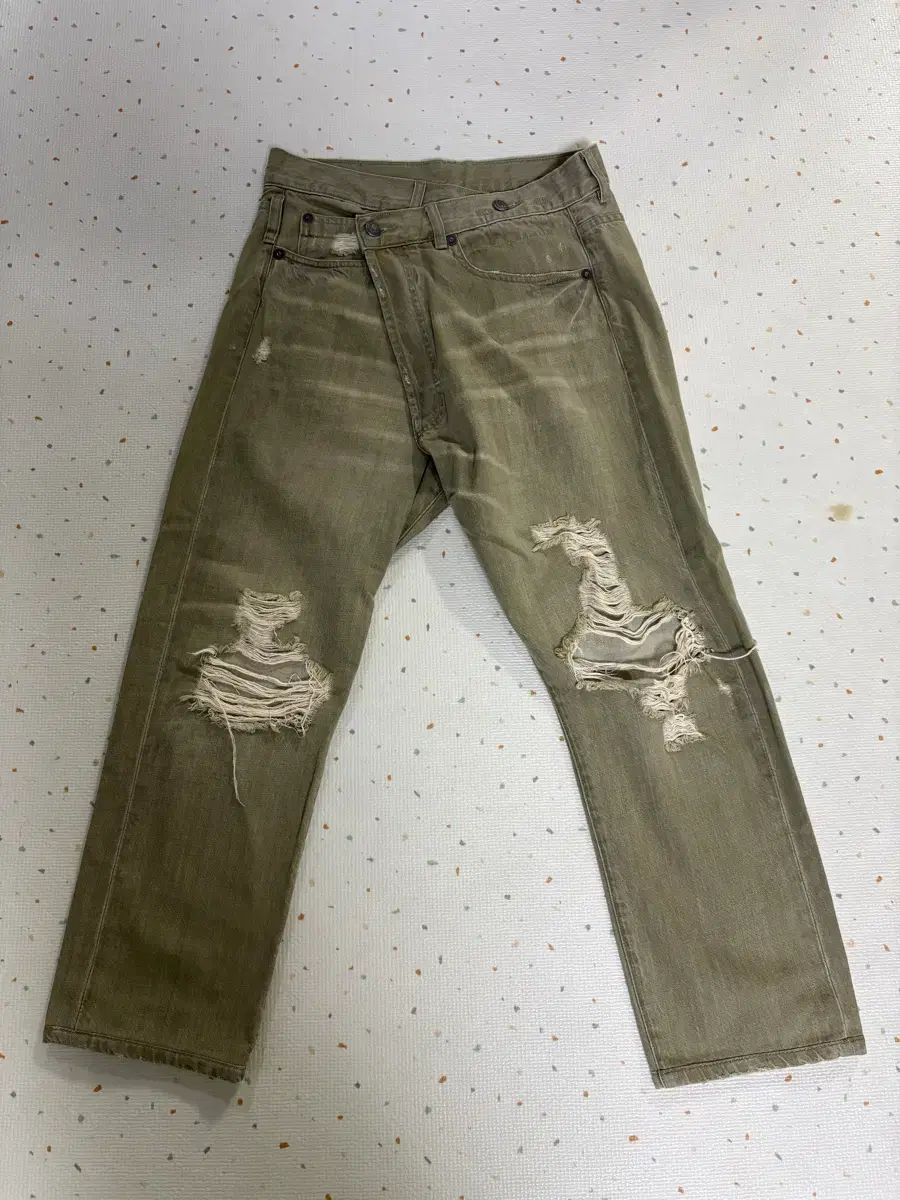 R 13 デストロイ クロスオーバー デニム