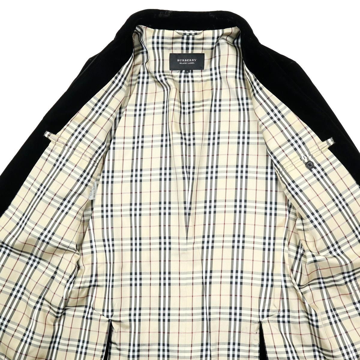 B3668】【極美品】【ベロア地】BURBERRY BLACK LABEL バーバリー