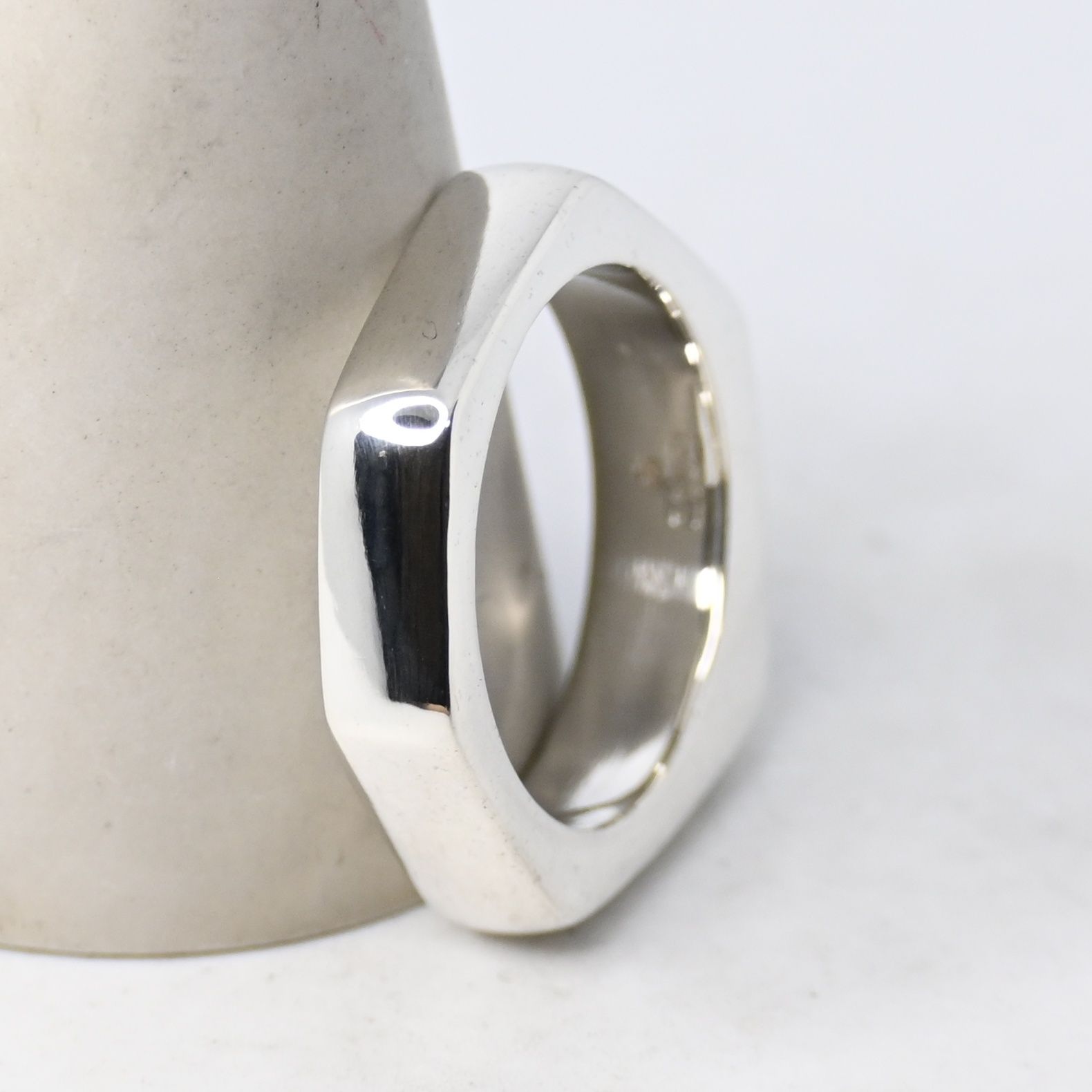 研磨済】GUCCI オクタゴン ナット シルバー リング 13号 Ag925 指輪