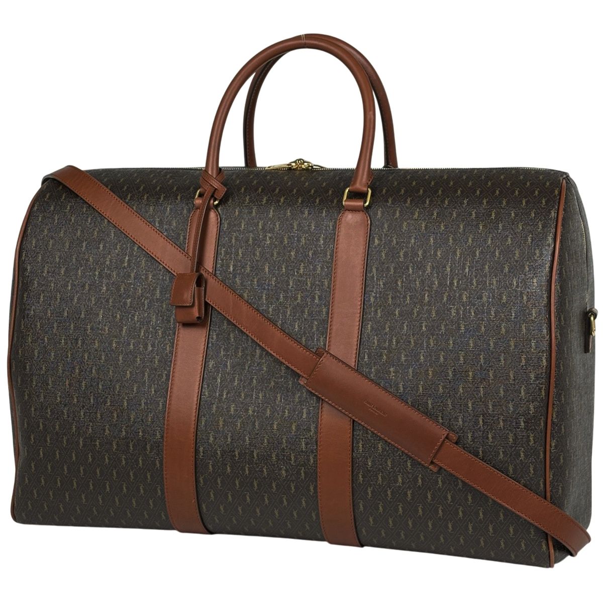 サンローラン SAINT LAURENT ル モノグラム ボストンバッグ 旅行 ハンドバッグ コーティングキャンバス ブラウン 582148 レディース