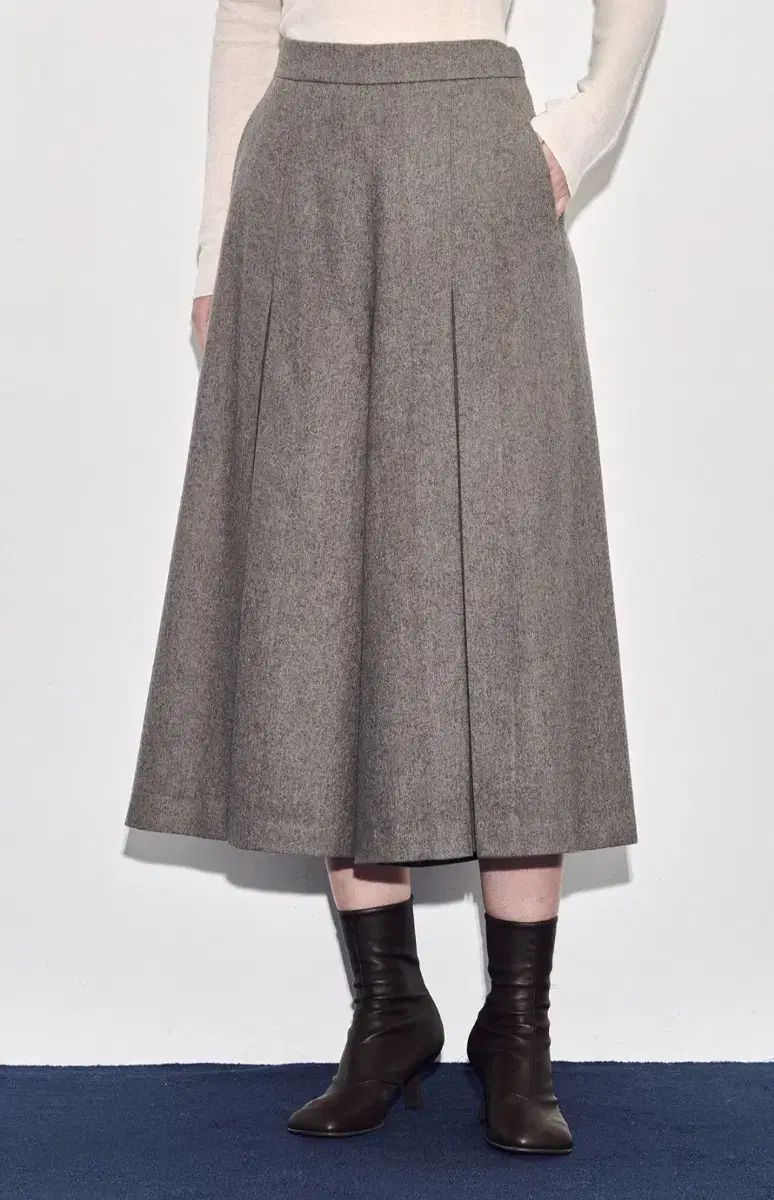  TIME ウール プリーツ ミディ パンツ スラックス パンツ