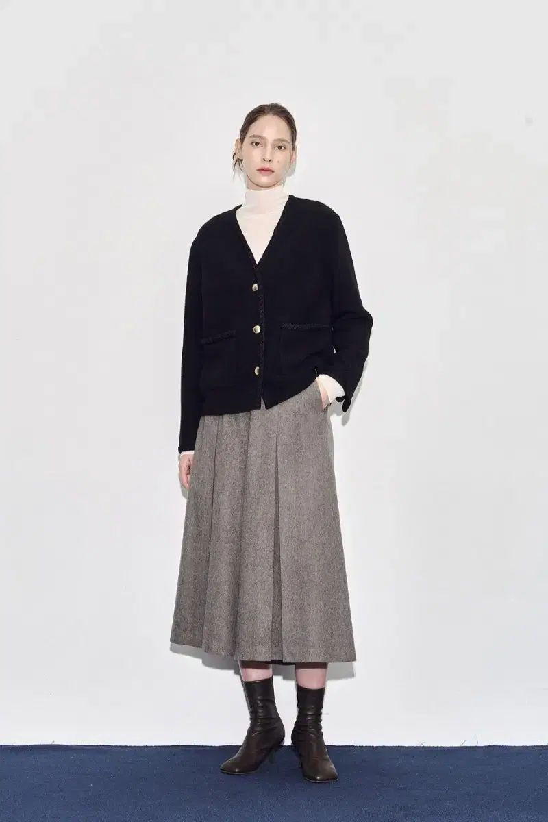 TIME ウール プリーツ ミディ パンツ