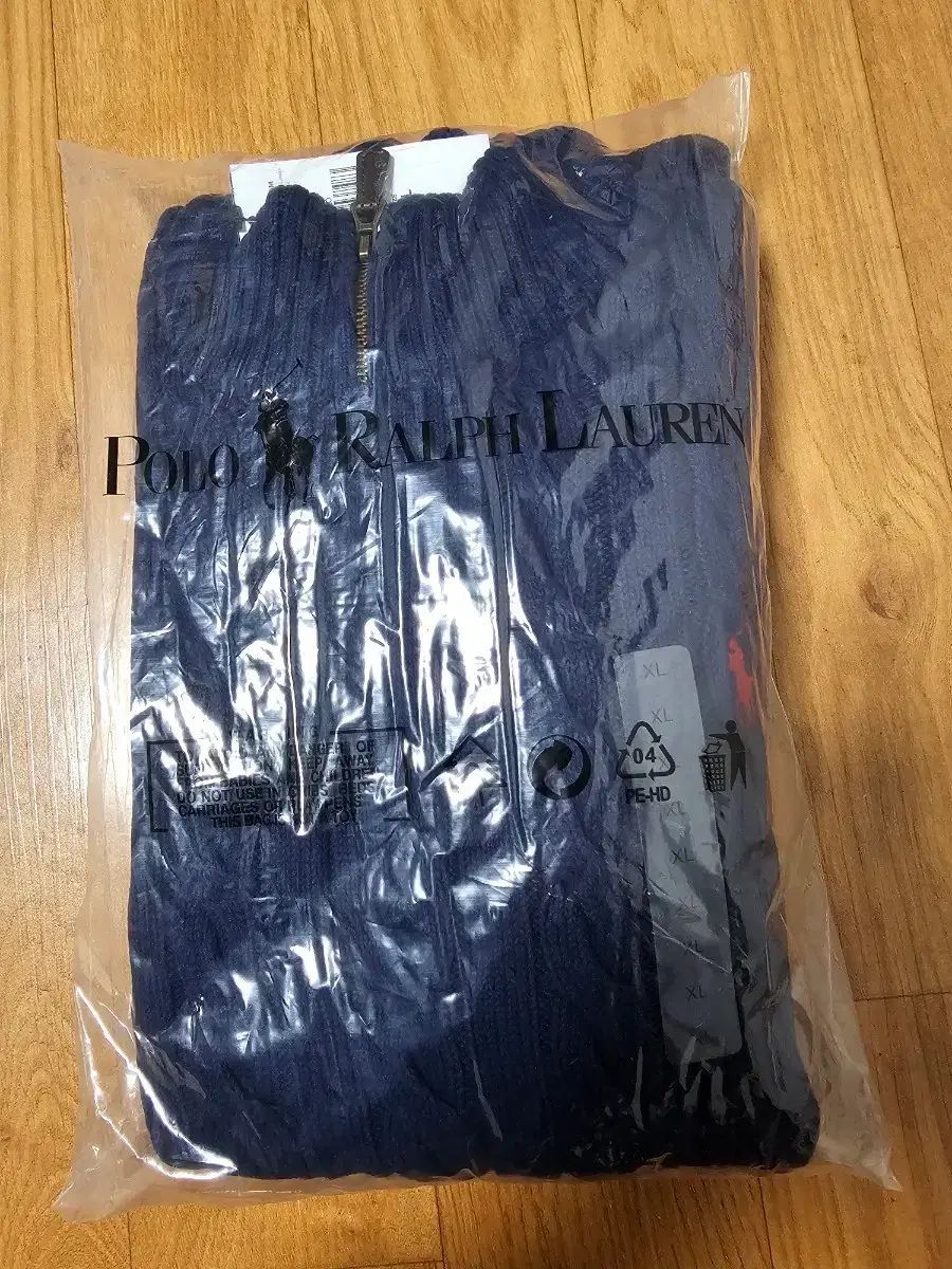 ポロラルフローレン ケーブル編み ハーフジップ ニット XL ネイビー