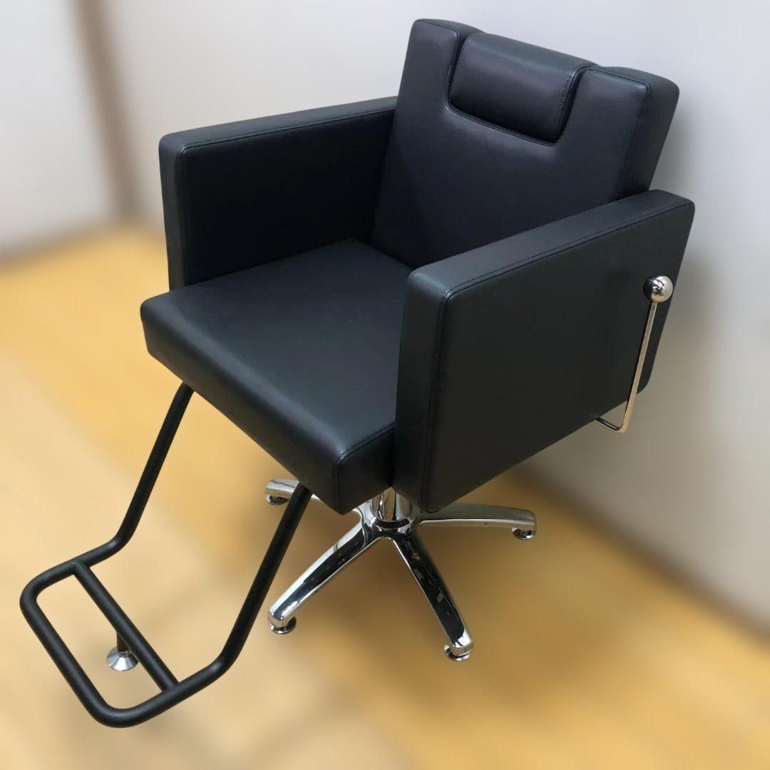 バックシャンプー用 理美容椅子 油圧昇降 フットレスト付 ブラック 美容室 理容室 ヘッドスパ プライベートサロン 開業準備 業務用 112930-2-100