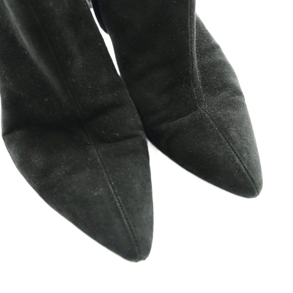 エルメス HERMES ブーティ ブーツ スエード 36.5 黒 ブラック /SS □OS