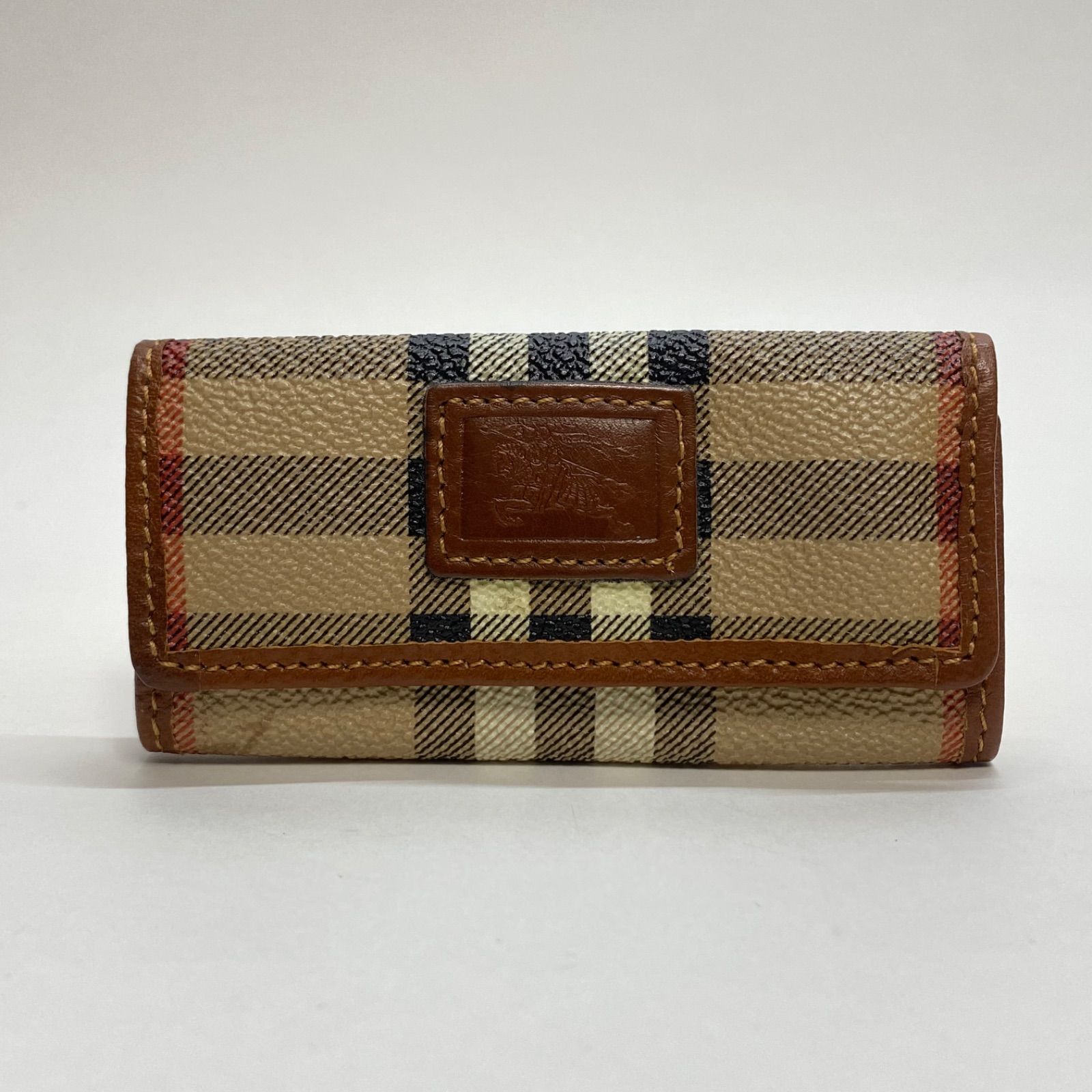 新品同様　BURBERRY バーバリー 5連 キーケース ボルドー　ノバチェック 新品同様 BURBERRY バーバリー 5連 キーケース ボルドー ノバチェック