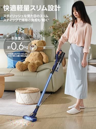 掃除機 コードレス 着脱式バッテリー 38000 pa超強力吸引 0 6 KG革命的な軽さ 40分連続稼働 LEDライト搭載 スティック掃除機 2段吸引力 HEPA多重濾過 多種ノズル付き スティッククリーナー ハンディクリーナー ハ 361442 f 7