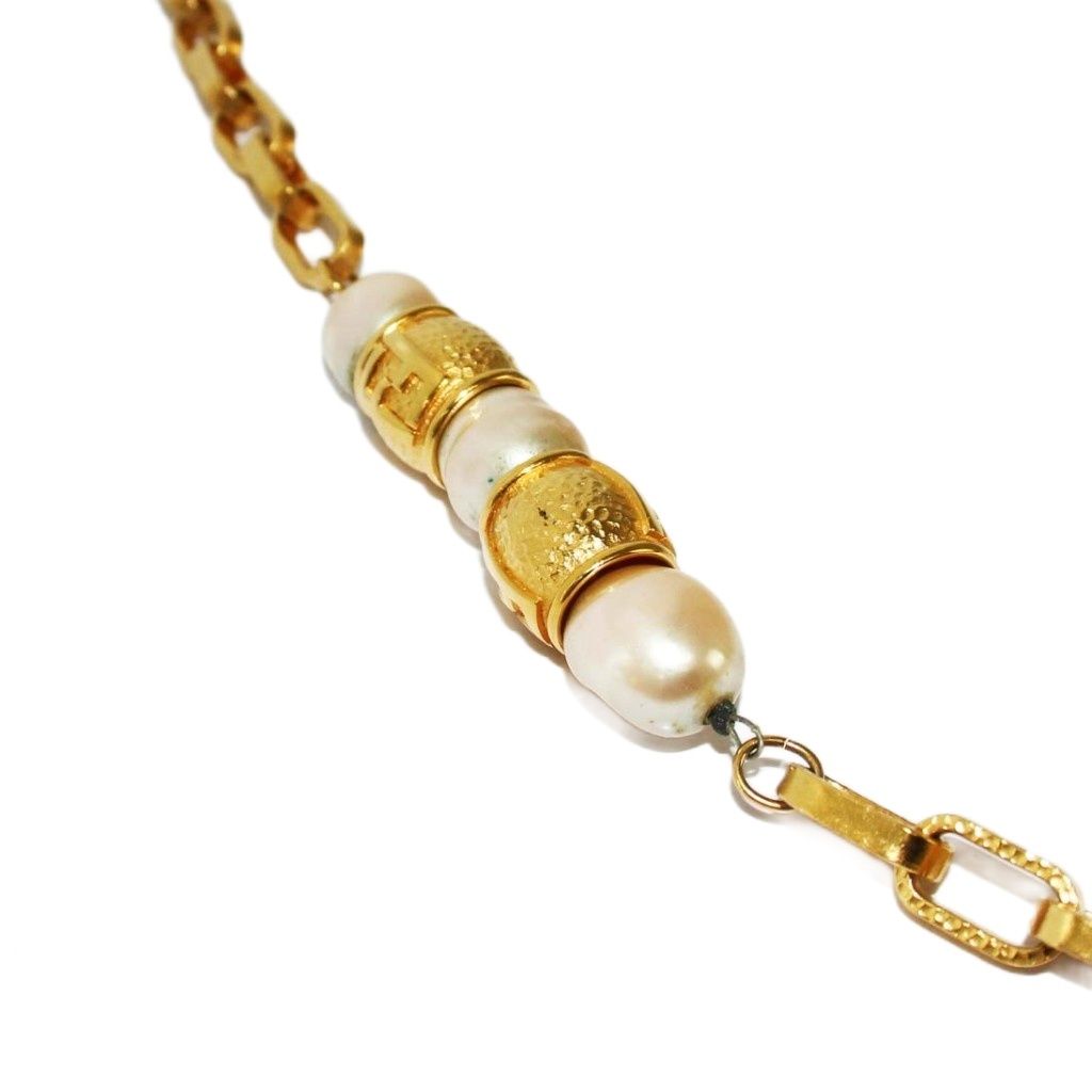 フェンディ FENDI ネックレス ペンダント パール ゴールドカラー KH OH