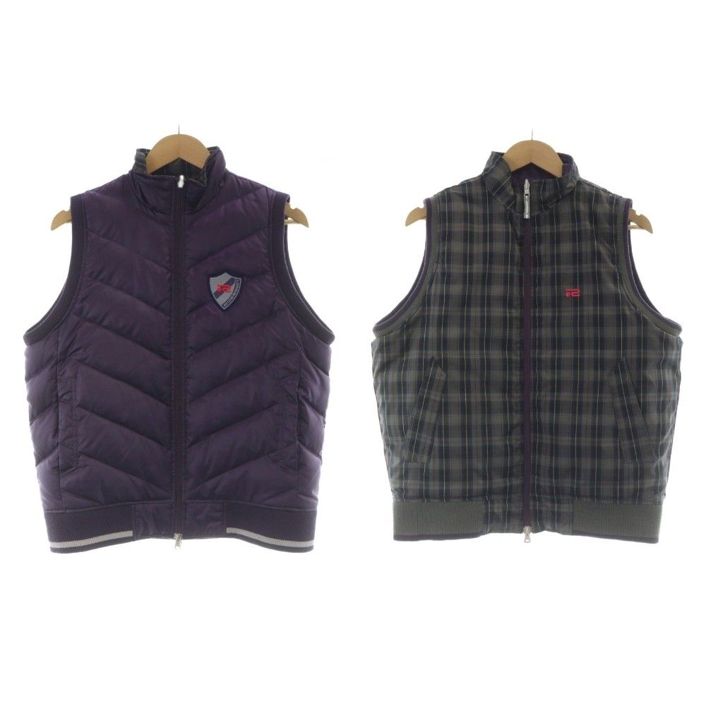 rosasen ロサーセン　リバーシブル　ダウンベスト ロサーセン ROSASEN ダウンベスト リバーシブル チェック柄 LL 紫