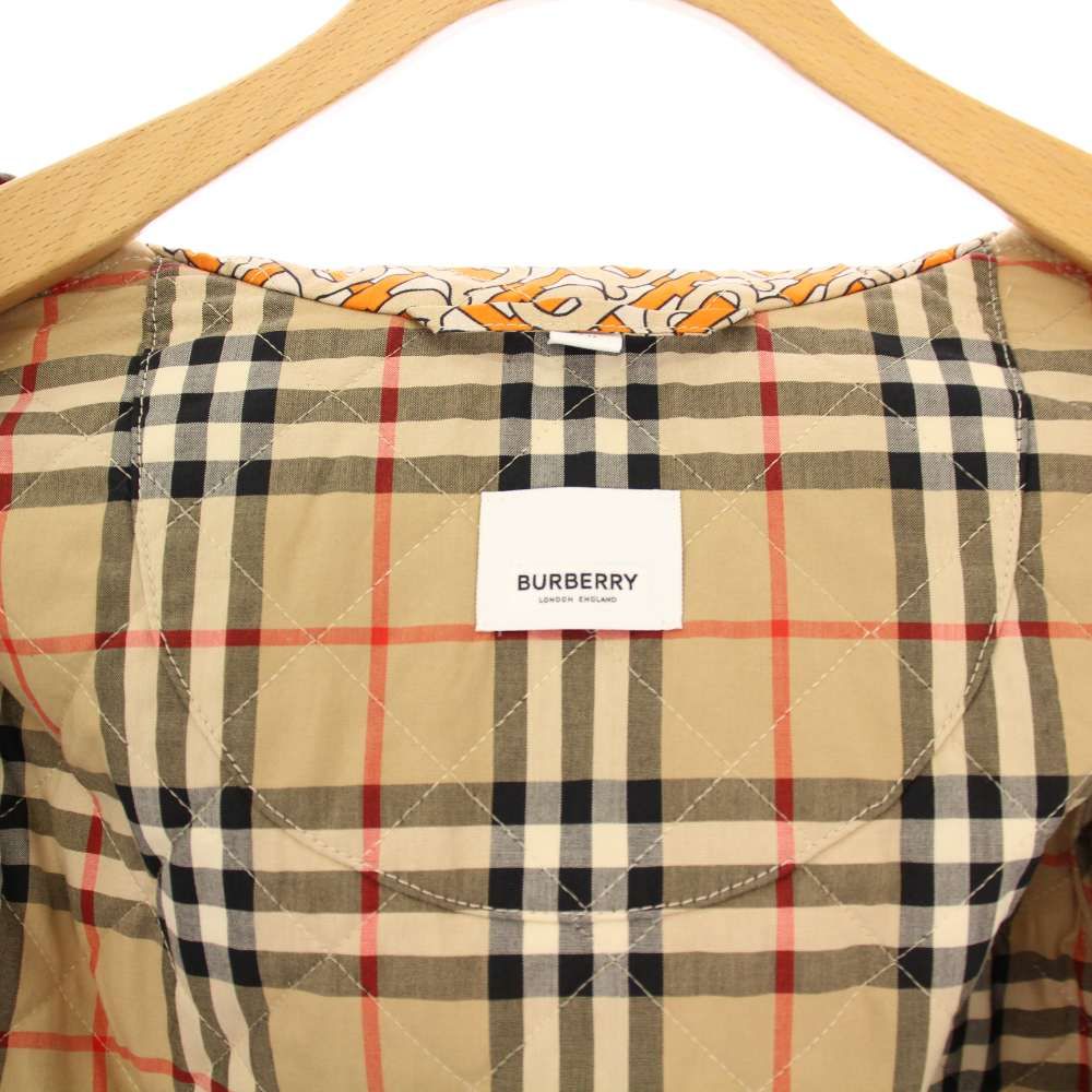 ✩美品✩ バーバリー ロンドン ジャケット ノバチェック 比翼 ホワイト 40 バーバリー ロンドン BURBERRY LONDON 21AW シルク TB ノバチェック
