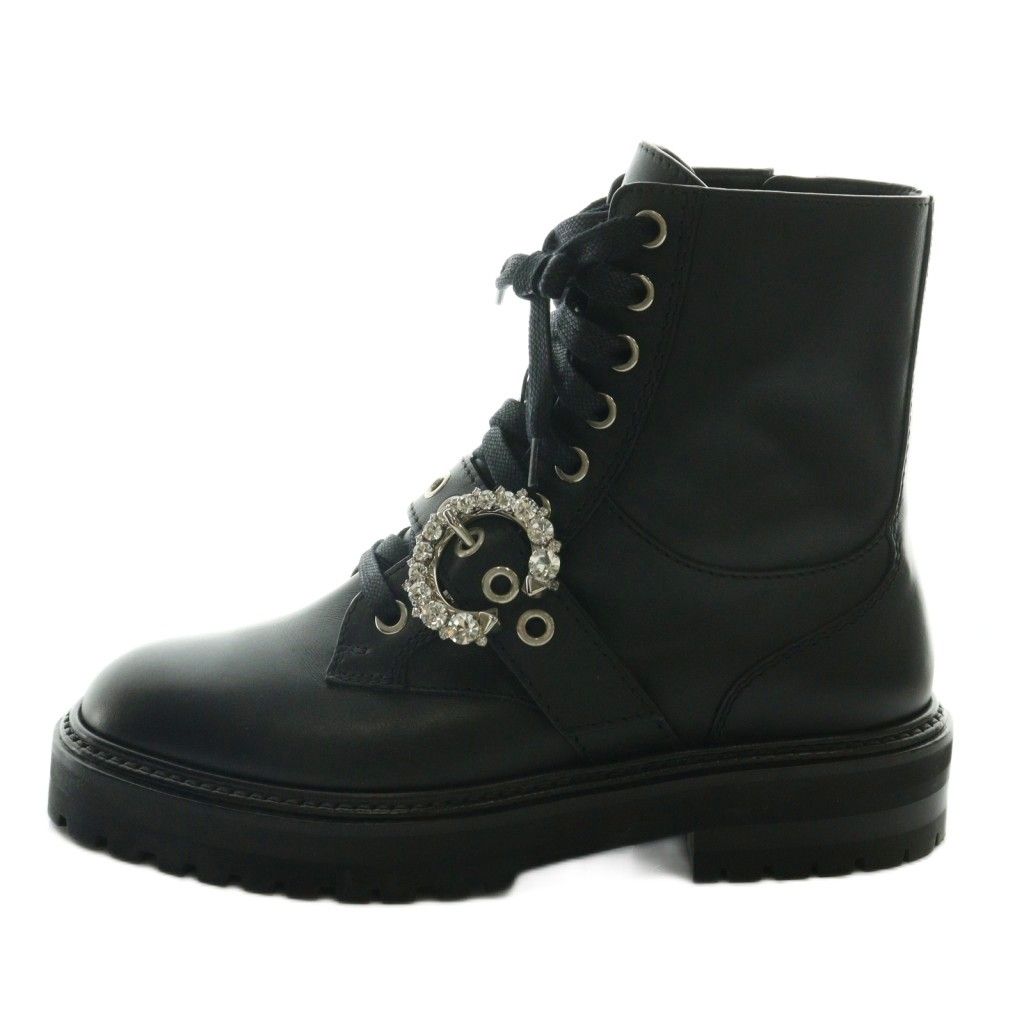 【未使用】 JIMMY CHOO コア・コレクション ビジューブーツ ブラック ジミーチュウ JIMMY CHOO CORA ブーツ ショート ビジュー 36 黒