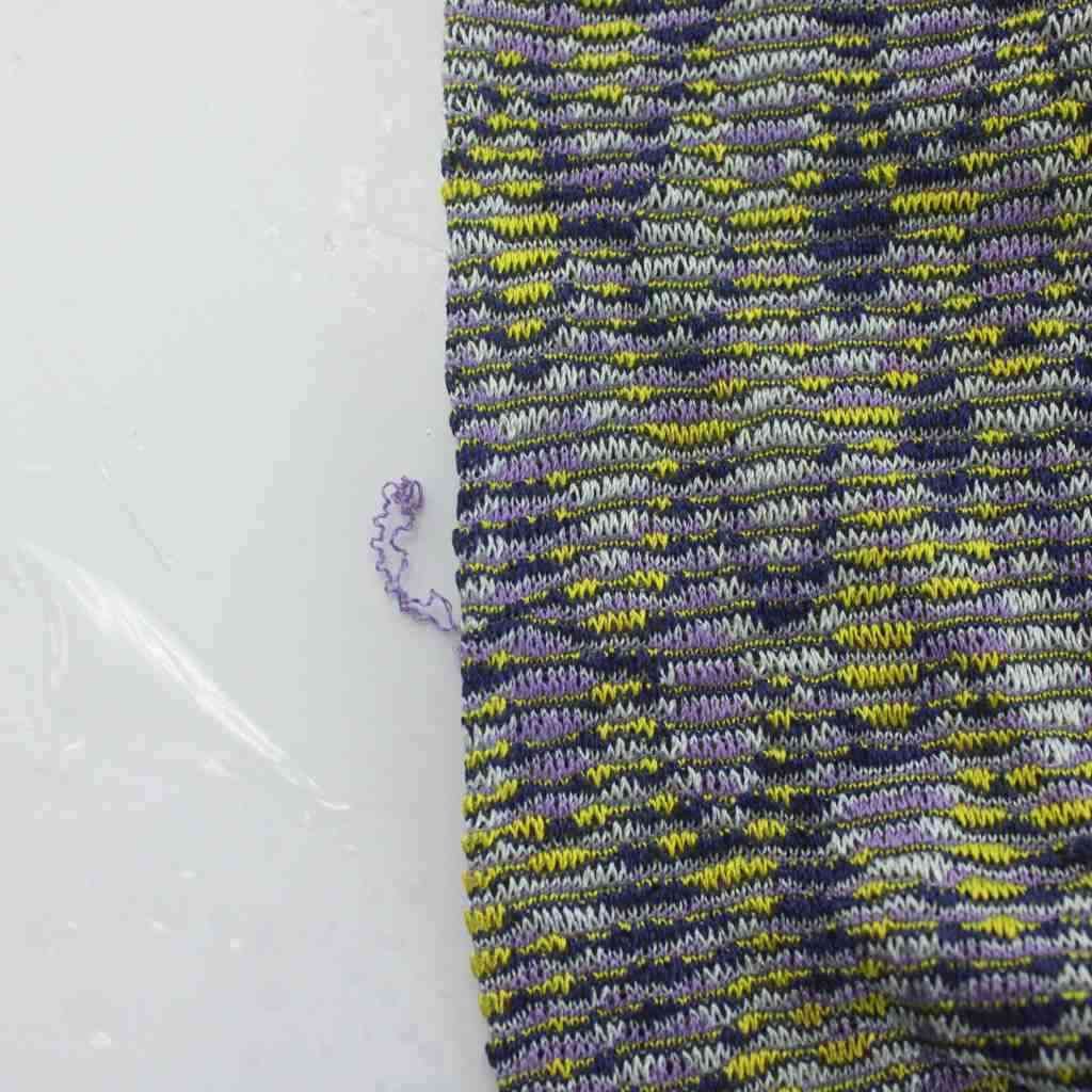 ミッソーニ MISSONI カーディガン 44 紫 マルチカラー 総柄 Vネック