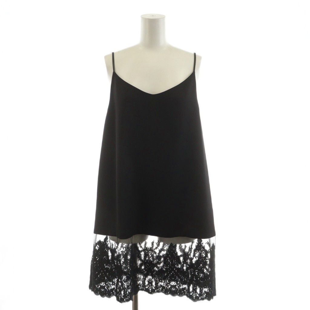 イエナ IENA 25 AW atinレース キャミソールワンピース ひざ丈 黒 ブラック |AN 75