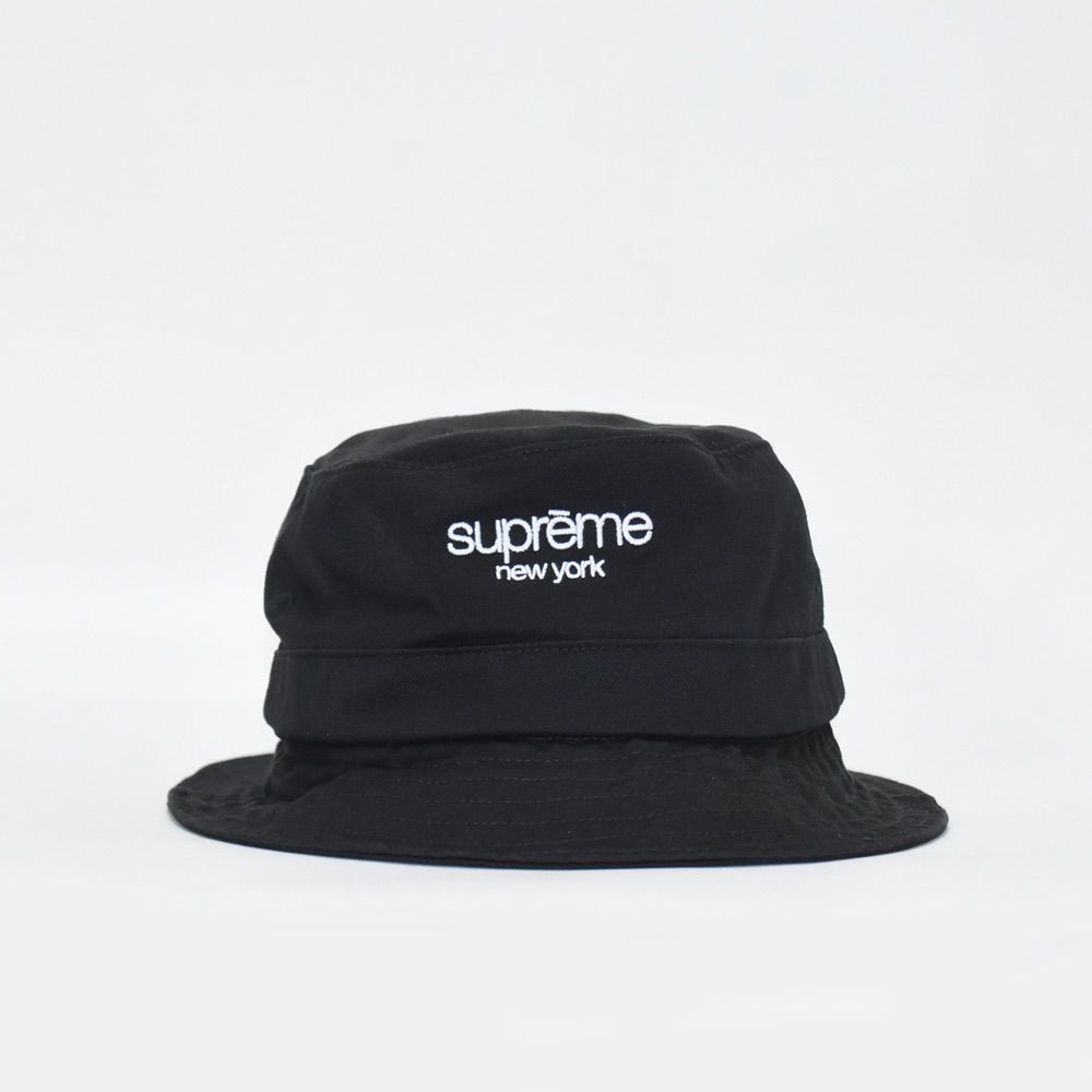 帽子 24fw Supreme Classic Logo Crusher Black SUPREME Classic Logo Terry Crusher Black Bucket Hat Small/Medium