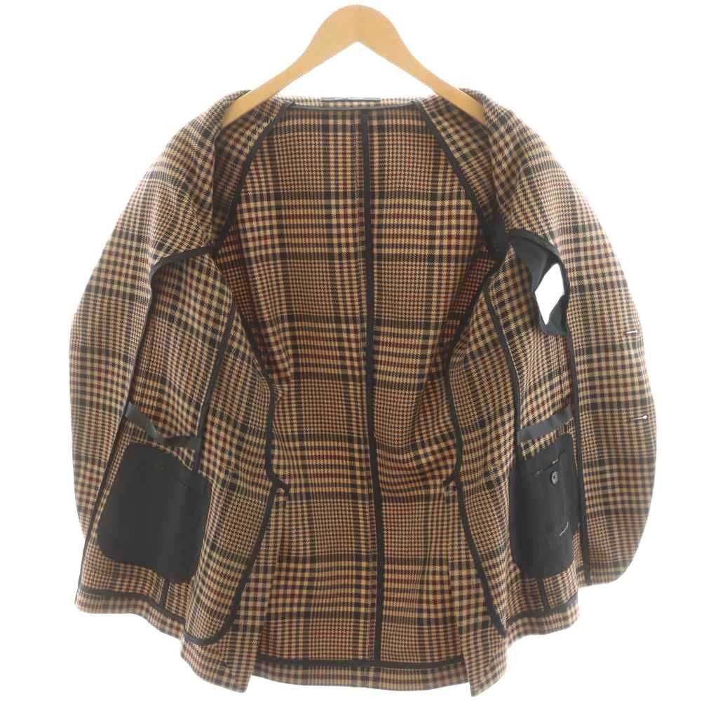 タリアトーレ グレンチェック柄 テーラードジャケット ブラウン系　46 タリアトーレ グレンチェック柄 テーラードジャケット ブラウン系 46