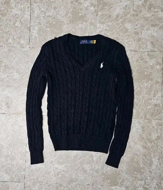 ポロ ラルフローレン ケーブル ニット ネイビー XS